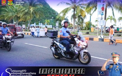 <p><strong>POLICE VISIBILITY.</strong> Police Regional Office (PRO) 5 Bicol) Director Brig. Gen. Andre P. Dizon leads the regular motorcycle patrol in Legazpi City to maximize police visibility during rush hours on May 29, 2024. The PRO-5 reported the arrest of 122 drug offenders and the seizure of more than PHP8.1 million worth of illegal drugs in various police operations in the region in May. <em>(Photo from Brig. Gen. Dizon's Facebook page)</em></p>