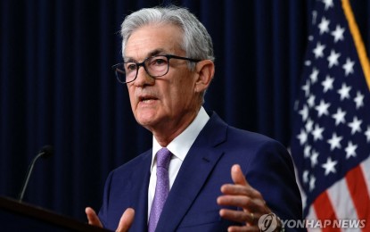 <p><strong>RATE DECISION</strong>. US Federal Reserve Chair Jerome Powell delivers remarks during a press conference in Washington on June 12, 2024 in this photo released by Reuters. The Federal Open Market Committee kept for the seventh consecutive policy meeting the Fed’s key rates on Wednesday (June 12, 2024) as inflation sustains its deceleration, with the first cut forecast in the latter part of this year. <em>(Yonhap)</em></p>