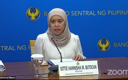 <p><strong>BOP SURPLUS</strong>. Bangko Sentral ng Pilipinas Department of Economic Research Director Sittie Hannisha Butocan in a virtual briefing on Friday (June 14, 2024) says the Monetary Board approved the latest set of 2024 and 2025 balance of payments (BOP) projections during its meeting on June 13. Butocan said the new set of BOP projections incorporates the most recent data and developments. <em>(Screenshot from BSP's Zoom meeting)</em></p>