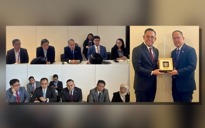 <p><strong>EXPANDING LABOR TIES.</strong> Department of Labor and Employment (DOLE) senior officials led by Secretary Bienvenido Laguesma (right in right photo) meet with their Malaysian counterparts headed by Minister of Human Resources Steven Sim Chee Keong (left in right photo) on the sidelines of the 112th International Labor Conference in Geneva, Switzerland. The DOLE on Thursday (June 13, 2024) said the two countries agreed to explore collaborative strategies and support workers with disabilities and ensure their smooth reintegration into the workforce. <em>(Photo grabbed from DOLE Facebook page)</em></p>