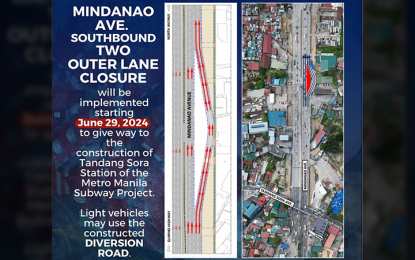 2 Mindanao Avenue lanes to close June 29 for subway works