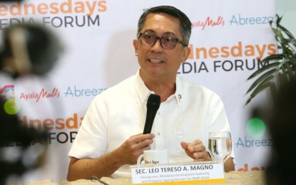 <p><strong>MINDANAO RAILWAY.</strong> Mindanao Development Authority (MinDA) Secretary Leo Tereso Magno on Wednesday (June 19, 2024) describes President Ferdinand Marcos Jr.'s directive to proceed with the Mindanao Railway Project (MRP) as "very clear" despite encountering funding issues. He said the DOTr, the lead agency in the project, is evaluating not the feasibility but the suitability of the existing design that was provided. <em>(PNA photo by Robinson Niñal Jr.)</em></p>