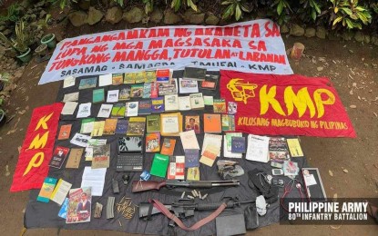 Army troops recover weapons abandoned by NPA at Bulacan-Rizal boundary