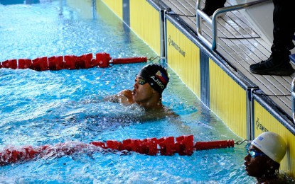<p><strong>AMAZING.</strong> Jamesray Mishael Ajido won the 100m butterfly (boys' 15 Class A) in the Philippine Aquatics, Inc. National Age Group Championships at the Teofilo Yldefonso Swimming Pool inside the Rizal Memorial Sports Complex in Malate, Manila on Friday (June 21, 2024). He has a total of six gold medals so far.<em> (Photo courtesy of PAI)</em></p>