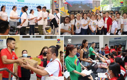 <p><strong>GOV’T SERVICES</strong>. First Lady Liza Araneta-Marcos leads the distribution of the Department of Social Welfare and Development’s (DSWD) Ayuda sa Kapos ang Kita Program (AKAP) and other government services to the members of the lesbian, gay, bisexual, transgender, queer, intersex, and asexual (LGBTQIA+) community at the Mandaluyong City College of Science and Technology Gymnasium on Monday (June 24, 2024). Some 5,000 LGBTQIA+ beneficiaries received PHP5,000 each under AKAP. <em>(Photo courtesy of DSWD)</em></p>