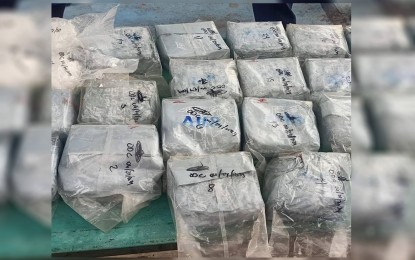 <p><strong>SHABU.</strong> Some of the 24 packs of shabu found by two fishermen off the coast of San Juan, Ilocos Sur on June 24, 2024. Police on Tuesday said the contraband has an estimated value of more than PHP167 million. <em>(Screengrab)</em></p>