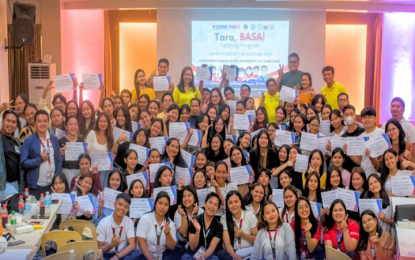 <p><strong>TUTORING PROGRAM</strong>. College students complete training for the Department of Social Welfare and Development’s Tara, Basa! Tutoring Program in this undated photo. About 3,881 tutors and youth development workers will join this year’s implementation of Tara, Basa! <em>(Photo from DSWD)</em></p>