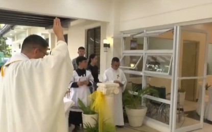 <p><strong>SUPER CENTER.</strong> A priest blesses the entrance of the Super Family Health Center in Barangay Apas, Cebu City, Cebu province during its opening on Monday (July 1, 2024). Acting Mayor Raymond Alvin Garcia and Department of Health-7 Director Jaime Bernadas led the opening of the center that will offer comprehensive healthcare services. <em><strong>(Contributed photo)</strong></em></p>