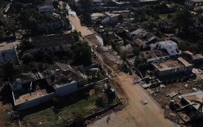 <p><strong>DEVASTATION.</strong> A flooded area in Nepal following the massive rains that triggered landslides and heavy flooding on the weekend. At least 11 people died and several others went missing. <em>(Anadolu)</em></p>