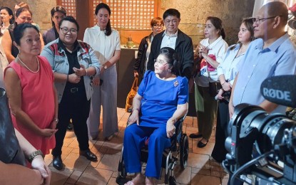 <p><strong>MUSEUM TOUR.</strong> First Lady Liza Araneta-Marcos (left) and her mother-in-law, Imelda Romualdez-Marcos, listen during a tour of the Museo ng Sapatos (shoe museum) on Monday (July 8, 2024). The museum holds around 800 pairs of shoes from the former first lady's renowned collection.<em> (Photo courtesy of Marikina City government)</em></p>