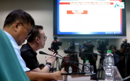 <p><strong>SENATE BUILDING</strong>. Senate Committee Chairperson Alan Peter Cayetano during the public hearing on the new Senate building on Wednesday (July 10, 2024). At the inquiry, the Department of Public Works and Highway admitted that the total estimated cost for the project was based on 2021 rates. <em>(PNA photo by Avito Dalan)</em></p>