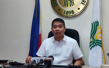 <p><strong>INTERVENTIONS IN PLACE.</strong> Agriculture Assistant Secretary Arnel de Mesa says Monday (July 15, 2024) that all intervention and immediate aid for farmers are in place and prepositioned in regional offices in preparation for La Niña. De Mesa said the DA is also speeding up the completion of water-impounding and post-harvest facility projects in the country, especially in flood-prone areas. <em>(PNA photo by Stephanie Sevillano)</em></p>