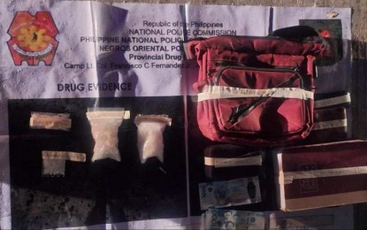 <p><strong>SEIZED.</strong> Anti-illegal drug operatives in Negros Oriental seize some 205 grams of suspected shabu during a buy-bust operation in Bacong town early Wednesday (July 17, 2024). The "shabu" was valued at around PHP1.3 million. <em>(Photo courtesy of the Negros Oriental Police Provincial Office)</em></p>