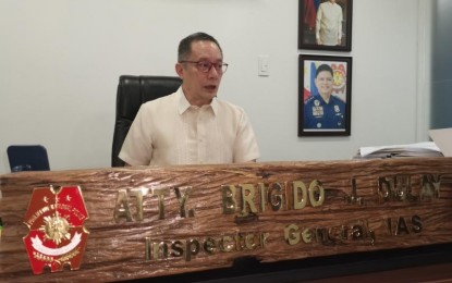 <p><strong>INTERNAL CLEANSING.</strong> Philippine National Police-Internal Affair Service (PNP-IAS) Inspector General Atty. Brigido Dulay answers questions in a press conference at Camp Crame in Quezon City on Wednesday (July 17, 2024). He said the PNP’s intensified internal cleansing has netted over 6,200 erring police officers. <em>(PNA photo by Lloyd Caliwan)</em></p>