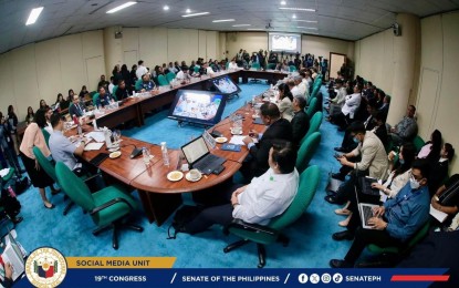 <p><strong>MARITIME ZONES BILL.</strong> The bicameral conference committee, reconstituted to further discuss the disagreeing provisions of Senate Bill No. 2492 and House Bill No. 7819, approves the final version of the Philippine Maritime Zones Bill on July 17. The Department of Foreign Affairs said the proposed law is a “crucial step” in putting the country’s “archipelagic house in order" and in harmonizing domestic law with the UN Convention on the Law of the Sea. <em>(Photo courtesy of the Philippine Senate)</em></p>