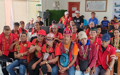 <p><strong>ANCESTRAL DOMAIN TITLE</strong>. Leaders of the Manobo tribe gather at the local National Commission on Indigenous People (NCIP) office in Loreto town, Agusan del Sur province, on Tuesday (July 16, 2024) to join the NCIP en banc deliberation via Zoom and approval of their ancestral domain under Certificate of Ancestral Domain Title (CADT) No. 265. The NCIP en banc approved CADT No. 265 covering 91,129 hectares in tje towns of Loreto, La Paz, and Veruela in Agusan del Sur. <em>(Photo courtesy of NCIP-13)</em></p>