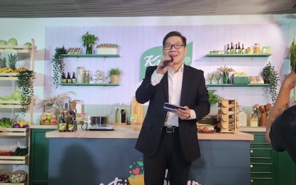 <p><strong>NUTRITION</strong>. Unilever Philippines country head Fredy Ong speaks at an event launch at Unilever's office in Taguig City on Thursday (July 18, 2024). He said the firm is targeting to reach 15 million Filipinos for its nutrition education campaigns. <em>(PNA photo by Kris Crismundo)</em></p>