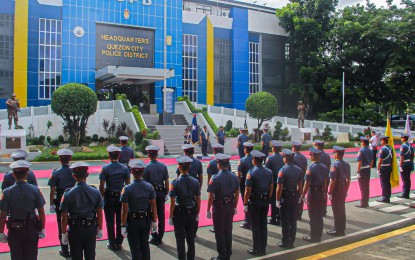 <p><strong>SONA DEPLOYMENT.</strong> The send-off ceremony for cops to be deployed for the State of the Nation Address 2024 (SONA 2024) at the Quezon City Police District (QCPD) Grandstand in Camp Karingal on Friday (July 19, 2024). Some 23,000 police officers will be deployed to secure President Ferdinand R. Marcos Jr.’s 3rd SONA on July 22. <em>(PNA photo by Robert Oswald P. Alfiler)</em></p>