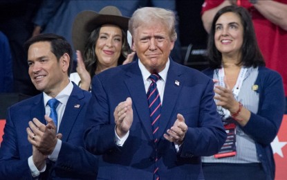 <p><strong>OFFICIAL BET.</strong> Former US president Donald Trump formally accepts the nomination as Republican's presidential bet in the upcoming elections. The former US leader made his first speech during the third day of the party's national convention on Thursday (July 18, 2024) in Wisconsin since surviving an attempted assassination. <em>(Anadolu)</em></p>