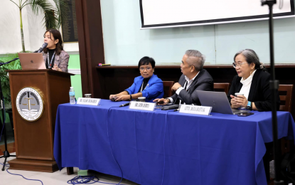 <p><strong>NAVIGATING AI.</strong> The Commission on Elections launches “Task Force Katotohanan, Katapatan at Katarungan (KKK)” during a stakeholders’ forum and consultation dialogue at the University of the Philippines in Diliman, Quezon City on Thursday (July 18, 2024). Also in the forum were (seated, from left) Malou Mangahas, co-convenor of Right to Know Right Now Coalition; Lito Averia, National Movement for Free Elections national chairperson; and lawyer Dana Batnag, data privacy manager of Radius Telecoms, Inc. <em>(Photo courtesy of Comelec)</em></p>