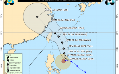 <p>Track of Severe Tropical Storm Carina <em>(PAGASA graphics)</em></p>