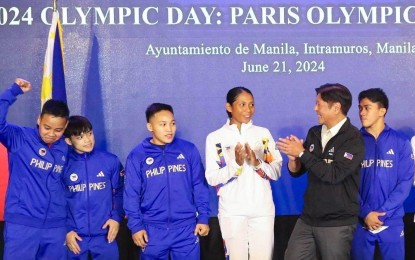 <p><strong>FILIPINO PRIDE</strong>. President Ferdinand R. Marcos Jr. sends off Filipino athletes who will compete in the 2028 Paris Olympics last June 21, 2024. In his third State of the Nation Address on Monday (July 22, 2024), the President rallied Filipinos to support the Olympians in their quest for glory. <em>(Bongbong Marcos Facebook photo)</em></p>