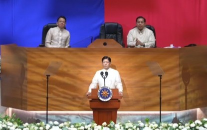 <p><strong>SONA</strong>. President Ferdinand R. Marcos Jr. delivers his third State of the Nation Address at the Batasang Pambansa in Quezon City on Monday (July 22, 2024). Bacolod City Lone District Rep. Greg Gasataya said the Chief Executive set the direction for the remaining years of his administration for the various sectors, particularly health, agriculture, and infrastructure. <em>(Screenshot from RTVM Facebook Live video)</em></p>