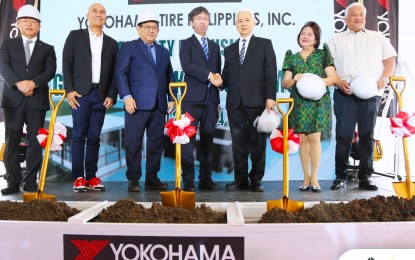 <p><strong>EXPANSION PROJECT.</strong> Trade Secretary Alfredo Pascual (3rd from right) graces the groundbreaking ceremony of Yokohama Tire Philippines, Inc. at Clark Freeport Zone in Angeles, Pampanga on Monday (July 29, 2024). The PHP3.5-billion investment of the Japanese company is expected to generate additional jobs for Filipinos. <em>(Photo courtesy of DTI)</em></p>