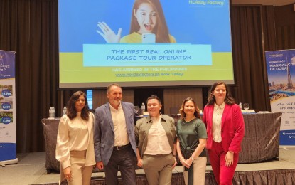 <p><strong>AFFORDABLE TOURS.</strong> Holiday Factory executives launch tour operation services in the Philippines at the Marco Polo Hotel in Ortigas, Pasig City on Monday (July 29, 2024). (From left): Holiday Factory marketing director Namrata Bhatia, business development director for international markets Hakan Bakar, customer care director Sam Devela, operations director Rhonna Maullon, and general manager Sandra Daemmrich. <em>(PNA photo by Kris M. Crismundo)</em></p>