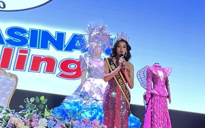 <div dir="auto">
<div dir="auto"><strong>HOMECOMING</strong>. Nikki Buenafe, Miss Multinational winner of the Miss World Philippines, addresses her province mates during a homecoming celebration at Sison auditorium in Lingayen, Pangasinan on Monday (July 29, 2024). Buenafe will represent the country in the international competition in India in December this year. <em>(Photo courtesy of Elsha Arguel/PIA Pangasinan)</em></div>
</div>
<p><em> </em></p>