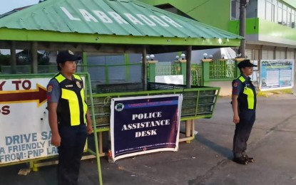 <p><strong>POLICE AT YOUR SERVICE</strong>. One of the assistance desks in Pangasinan established in line with the opening of classes on Monday (July 29, 2024). The Pangasinan Police Provincial Office opened 56 police assistance desks in strategic areas to cater to the schools. <em>(Photo courtesy of Labrador Police Station)</em></p>