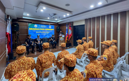 <p><strong>BETTER BFP.</strong> The Bureau of Fire Protection in Northern Mindanao welcomes fresh graduates of the officer training course in Cagayan de Oro City in this June 2024 photo. Along with new hires, the BFP-10 will undergo improvements in facilities and equipment as part of the modernization programs.<em> (File photo courtesy of BFP-10)</em></p>