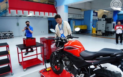 <p><strong>TRAINING CENTER.</strong> Honda Foundation, Inc. president Seiji Fujimoto attends the opening of the TESDA-Honda auto and motor servicing training center at the TESDA Complex in Bicutan, Taguig City on Monday (July 29, 2024). The center allows TESDA students to learn motorcycle and automotive maintenance and repair. <em>(Photo courtesy of TESDA)</em></p>