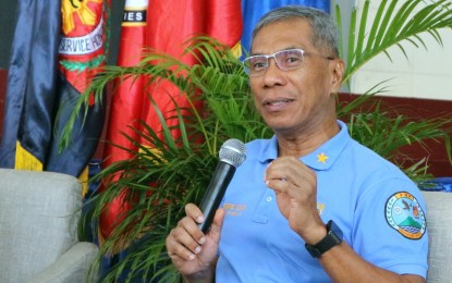 <p><strong>IMMEDIATE RESPONSE.</strong> Police Regional Office in Davao Region Director Brig. Gen. Nicolas Torre III speaks at the Kapihan sa Bagong Pilipinas forum in Davao City on Tuesday (July 30, 2024). He said they are strengthening and perfecting their three-minute response time (3MRT) policy in responding to crimes and emergencies.<em> (PNA photo by Robinson Niñal Jr.)</em></p>