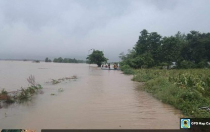 <p><strong>FLOODED.</strong> Ricefields are flooded in Mangatarem town, Pangasinan on July 26, 2024. The Department of Agriculture on Tuesday (July 30, 2024) reported that damage to the agri-fishery sector has climbed to PHP1.17 billion due to the onslaught of the enhanced southwest monsoon and Super Typhoon Carina. <em>(Photo courtesy of Pangasinan PDRRMO)</em></p>