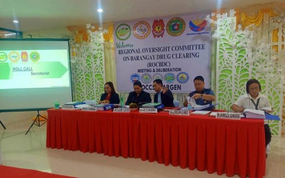 <p><strong>DRUG-CLEARED.</strong> The Regional Oversight Committee on Barangay Drug Clearing (ROCBDC) of the Soccsksargen Region ended the evaluation process and declared the town of Antipas in North Cotabato 'drug-free' during a meeting on Thursday (Aug. 1, 2024). According to ROCBDC, Antipas is the first town in the region to be declared drug-cleared. <em>(Photo from Antipas MPS)</em></p>
<p> </p>