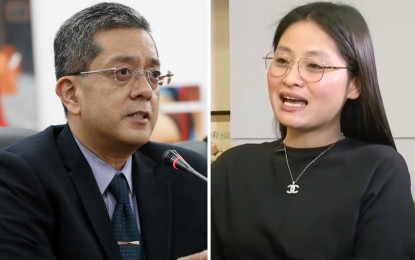 <p>Comelec chairperson George Erwin Garcia (left) and Bamban, Tarlac Mayor Alice Guo (right) <em>(File photos)</em></p>