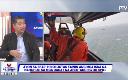 <p><strong>TAINTED FISH.</strong> Agriculture Assistant Secretary Arnel de Mesa warns the public that marine harvest from Noveleta and Rosario in Cavite is unsafe for human consumption during the Bagong Pilipinas Ngayon briefing on Friday (August 2, 2024). He assured of continuous monitoring by concerned agencies to prevent the sale of tainted marine products in local markets. <em>(Screengrab)</em></p>