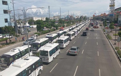 <p><strong>TRANSPORT BREAK.</strong> Over 400 modernized jeepneys join the transport break in Iloilo City on Monday (Aug. 5, 2024). Traffic Management Unit head Uldarico Garbanzos said minimal impact was felt by commuters.<em> (Photo courtesy of Grace Salumag, WVSU OJT)</em></p>