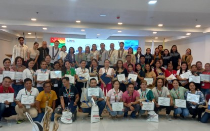 <p><strong>GRADUATES</strong>. The 41 graduates of the Balik Bayani sa Turismo Community-Based Kulinarya program of the Department of Tourism, Department of Migrant Workers, and the Pangasinan provincial government during the closing ceremony at Lion Hotel in Lingayen town on Friday (Aug. 9, 2024). The training is part of the national government’s reintegration program for former overseas Filipino workers. <em>(PNA photo by Liwayway Yparraguirre)</em></p>