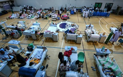 <p><strong>NO ROOM.</strong> The National Kidney and Transplant Institute in Quezon City has converted its gym into an extension ward due to the deluge of patients afflicted with leptospirosis, photographed on Friday (Aug. 9, 2024). The leptospirosis bacteria, which come from the urine of infected animals or contaminated water penetrating the eyes, nose, mouth, or broken skin, have an incubation period of up to 30 days<em>.(PNA photo by Joan Bondoc) </em></p>