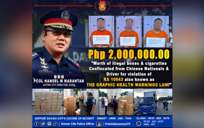 2 Chinese nationals nabbed, P2-M illegal cigarettes seized