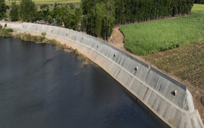 <p> </p>
<p><strong>FLOOD MITIGATION.</strong> The PHP79.1 million slope protection structure along the downstream of Binalbagan River in Negros Occidental. The structure, which was completed Wednesday (Aug. 14, 2024), would provide a robust defense during heavy rains and typhoons. <em>(Courtesy of DPWH-Negros Occidental 2nd District Engineering Office) </em></p>