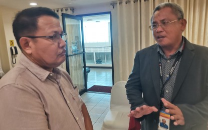 <p><strong>TECH-VOC ADVOCATES.</strong> DepEd education program supervisor of the Negros Oriental division Dr. Antonio Baguio Jr. and TESDA provincial director Fletcher Gumahad during a Kapihan forum on Thursday (Aug. 15, 2024). Both agencies are pushing for more students to enroll in technical and vocational courses to fill in the gap in job mismatch. <em>(PNA photo by Mary Judaline Flores Partlow)</em></p>