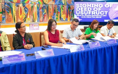 <div dir="auto"><strong>RICE PRODUCTION BOOST</strong>. La Union Governor Raphaelle Veronica Ortega-David and National Food Authority Administrator Larry Lacson (2nd and 3rd from left) lead the signing of the deed of usufruct for the proposed PHP200-million rice processing plant on Aug. 7, 2024. Under the agreement, the provincial government will allow the construction of a rice processing plant on its two-hectare property in the village of Damortis in Sto. Tomas town, La Union as early as this year, which will benefit around 61,000 farmers. <em>(Photo courtesy of Gov. Rafy Ortega-David's Facebook page)</em></div>