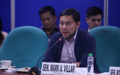 <p>RIGHT-OF-WAY. Senator Mark Villar presides over the Committee on Public Works hearing to discuss several bills seeking to enhance the law on acquiring right-of-way to pave the way for government infrastructure projects, at the Senate on Thursday (Aug. 15, 20240. Villar said the objective of the proposed bills amending the Right-of-Way Act of 2016 is to make the law more responsive to the current needs of the implementing agencies. <em>(Photo courtesy of Senate PRIB)</em></p>