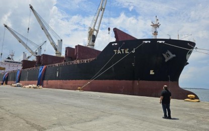 <p><strong>US-BOUND.</strong> Sugar Regulatory Administration chief Pablo Luis Azcona checks the start of the loading of raw sugar bound for the United States at Bredco Port in Bacolod City on Saturday (Aug. 17, 2024). The shipment of 25,300 metric tons will fulfill the country’s US sugar quota allocation, as provided in Sugar Order No. 3. <em>(Photo courtesy of SRA)</em></p>