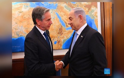 <p><strong>CEASEFIRE.</strong> Israeli Prime Minister Benjamin Netanyahu (R) meets with US Secretary of State Antony Blinken in Jerusalem on Aug. 19, 2024. Blinken said Israel has accepted a new proposal for a ceasefire in Gaza and the release of hostages. <em>(Haim Zach-GPO/Handout via Xinhua)</em></p>