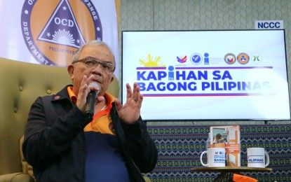 <p><strong>FAULT LINES.</strong> Director Ednar Dayanghirang of the Office of Civil Defense-Davao Region speaks at the Kapihan sa Bagong Pilipinas forum in Davao City on Tuesday (Aug. 20, 2024). He said the agency and the Philippine Institute of Volcanology and Seismology will conduct anew the “walk-the-fault” information drive to raise awareness on earthquake-prone danger zones.<em> (PNA photo by Robinson Niñal Jr.)</em></p>