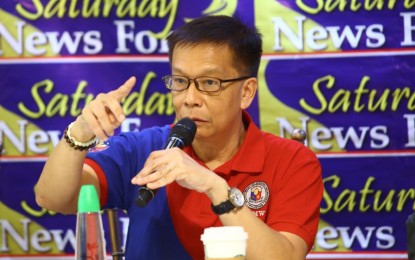 <p>Department of Migrant Workers Secretary Hans Leo Cacdac at the Saturday News Forum in Quezon City on Aug. 24, 2024. <em>(PNA photo by Joan Bondoc)</em></p>